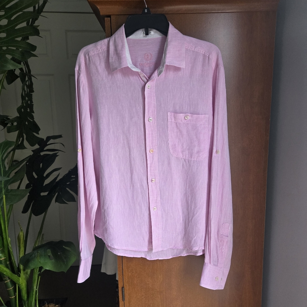 Bugatchi Pink Lightweight Casual Shirt